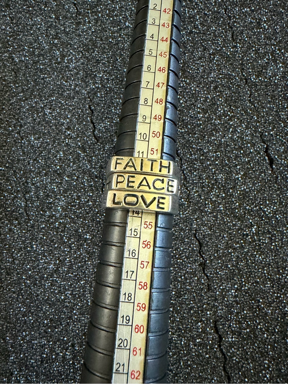 Faith Love Peace 925 Sterling Silver Band Rings